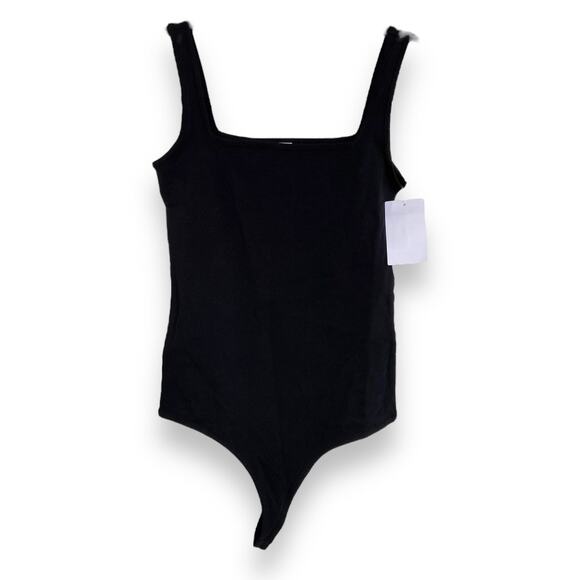 BP Womens Bodysuit Sz XXS Black Square Neck Thong Tank Nordstrom NEW Solid - Picture 1 of 5
